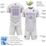 Geometric Shape Uniform Sports Custom White Purple Sublimation Soccer Jersey Geometric Shape Uniform Sports Custom White Purple Sublimation Soccer Jersey