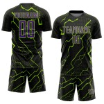 Purple-Neon Jersey Black Custom Uniform Green Sports Soccer Sublimation Lightning