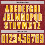 Geometric Jersey Shape Uniform Sublimation Soccer Crimson Gold-White Sports Custom