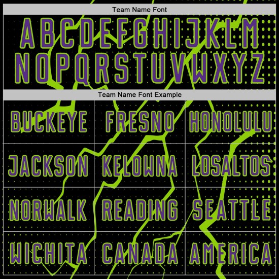 Purple-Neon Jersey Black Custom Uniform Green Sports Soccer Sublimation Lightning