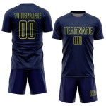 Uniform Shape Neon Geometric Sublimation Custom Sports Soccer Yellow Jersey Navy