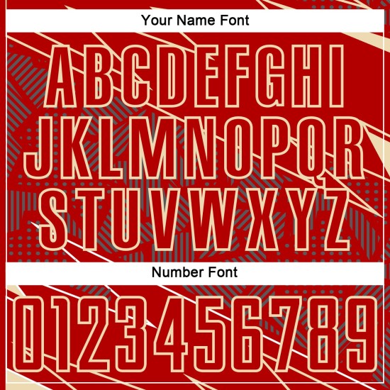 Cream Jersey Soccer Sports Red Sublimation Uniform Lines Custom