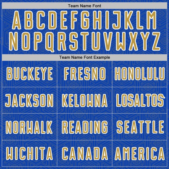 Sports Thunder Soccer Sublimation Shape Blue Geometric Jersey Uniform Gold-White Old Custom