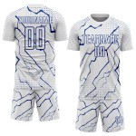 White Royal Jersey Sublimation Uniform Lightning Custom Sports Soccer