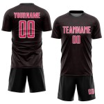 Soccer Neon Sublimation Shape Black Geometric Jersey Sports Custom Uniform Pink-White