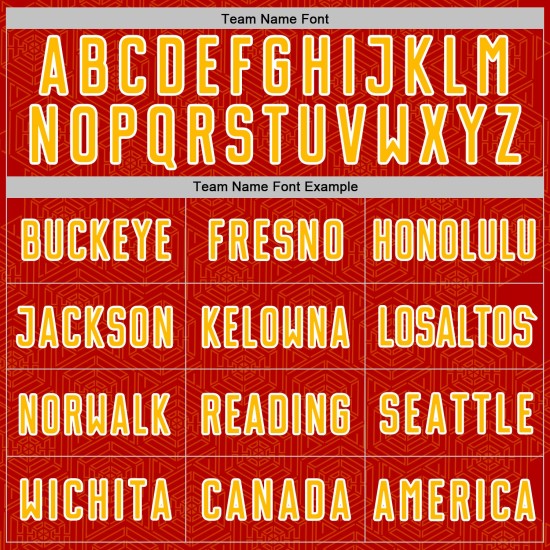 Sublimation Uniform Red Geometric Jersey Shape Soccer Gold-White Custom Sports