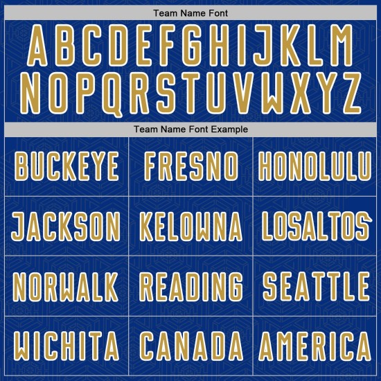 Gold-White Geometric Soccer Shape Royal Old Sports Sublimation Uniform Jersey Custom Gold-White Geometric Soccer Shape Royal Old Sports Sublimation Uniform Jersey Custom